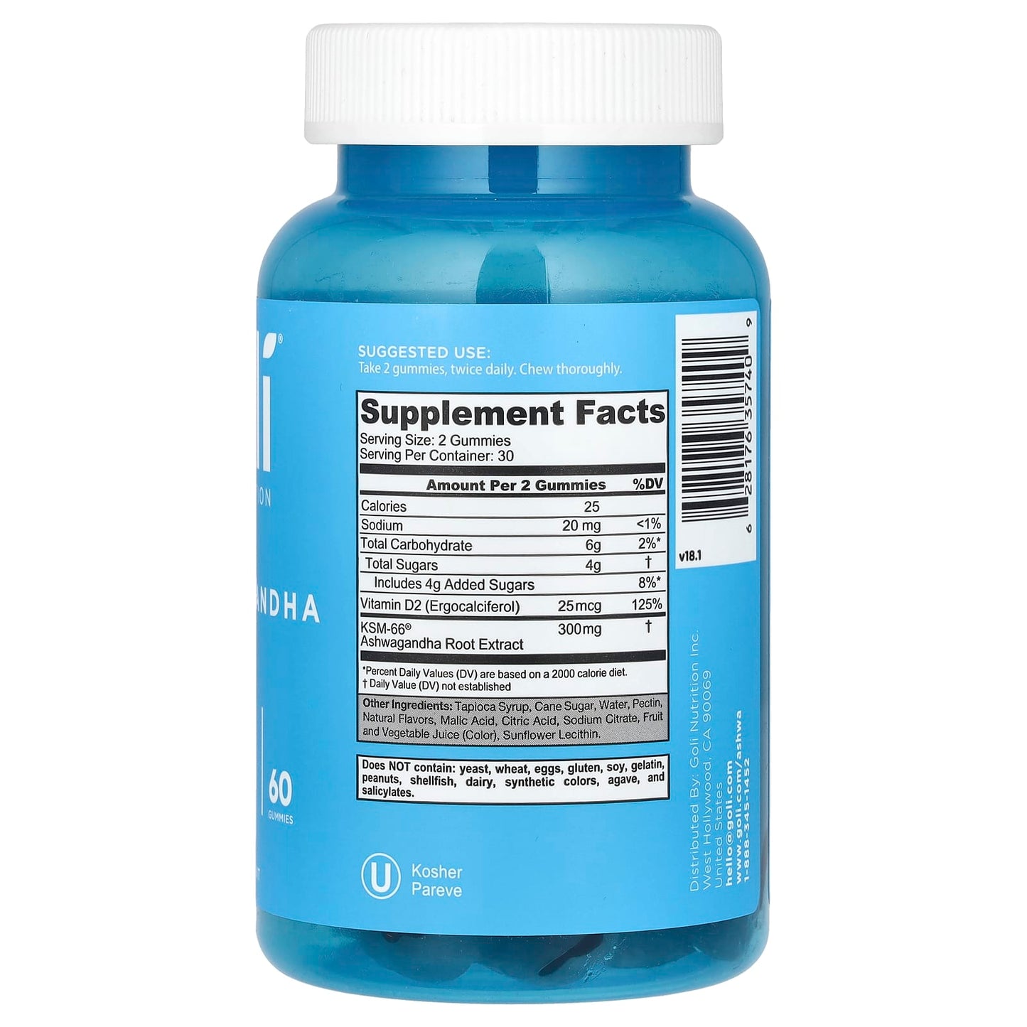 GOMITAS GOLI - KSM-66® ASHWAGANDHA & VITAMIN D. X 60 UNDS