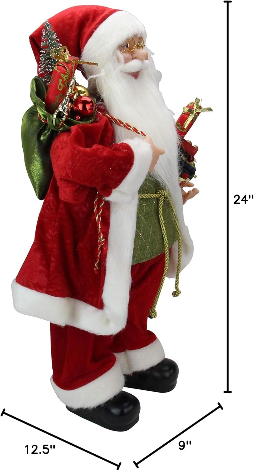 FIGURA NAVIDEÑA DE SANTA DE 90CM CON REGALOS