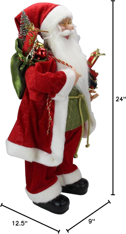 FIGURA NAVIDEÑA DE SANTA DE 90CM CON REGALOS