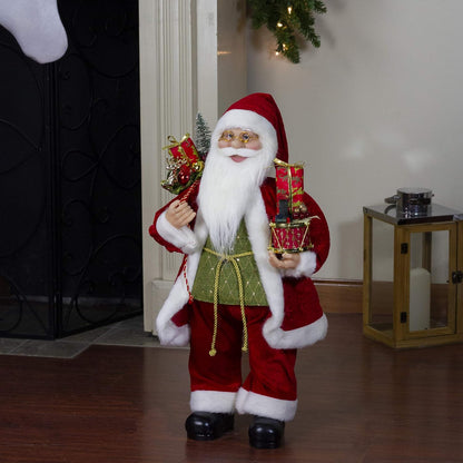 FIGURA NAVIDEÑA DE SANTA DE 90CM CON REGALOS